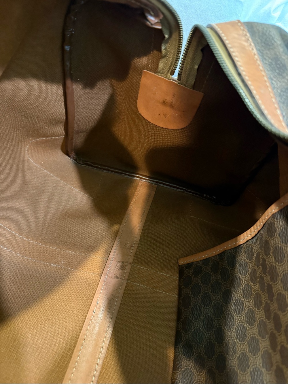 Vintage CELINE Macadam Boston Bag PVC Leather Weekender Travel Bag Ital - Picture 13 of 16